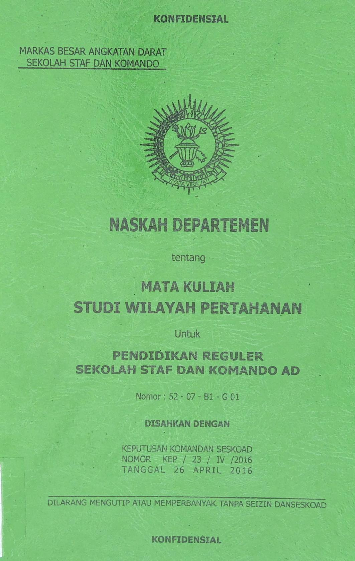 NASKAH DEPARTEMEN MATA KULIAH STUDI WILAYAH PERTAHANAN
